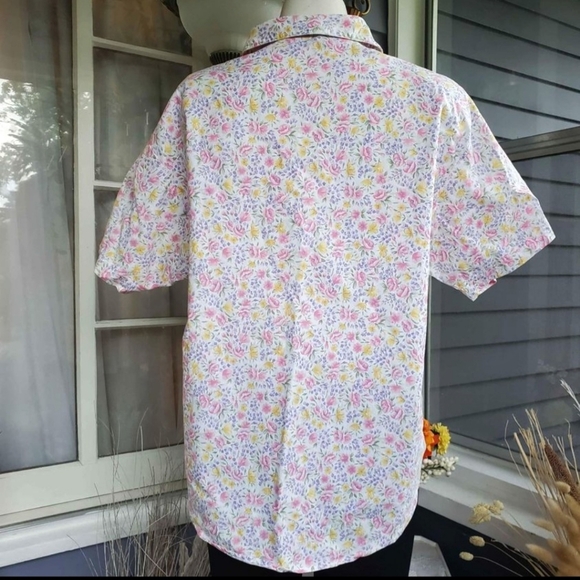 VTG 80's Separate Issue Multicolored Floral Womans Buttons Up Shirt Casual Top - Picture 2 of 8